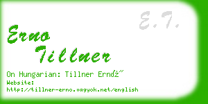 erno tillner business card